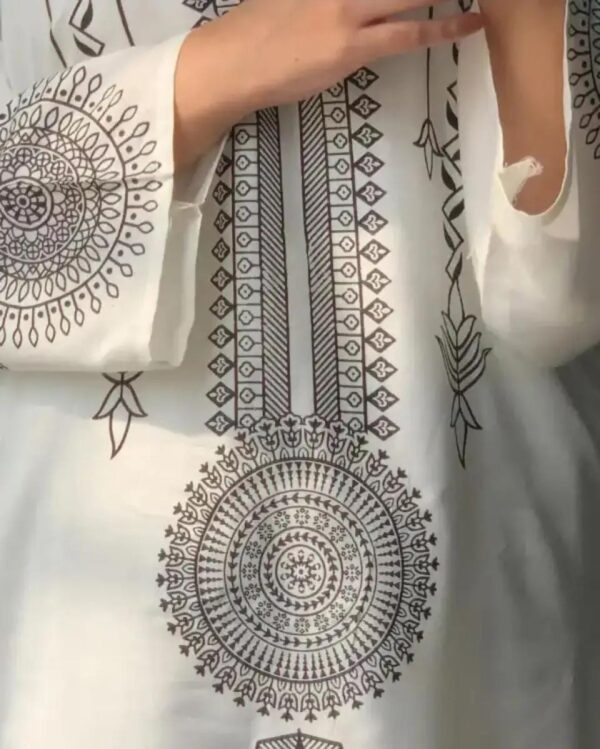 2 Pcs Womens Stitched Saphire print  Linen  casual wear for Women - Image 5