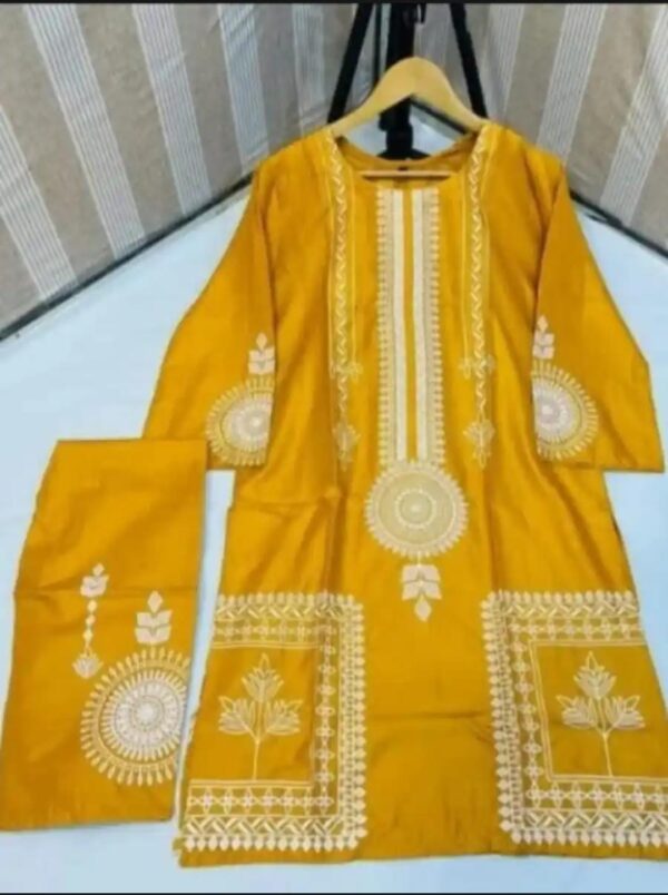 2 Pcs Womens Stitched Saphire print  Linen  casual wear for Women - Image 7