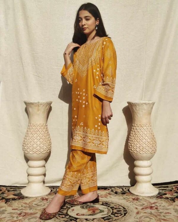 Summer Collection Linen Printed 2pc Dress Ready To Wear For Women - Image 5