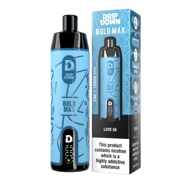 Drip Down Bold Max Original Disposable Vape 15000 Puffs 3mg | Rechargeable | Premium Display With Sleek Design - Image 7